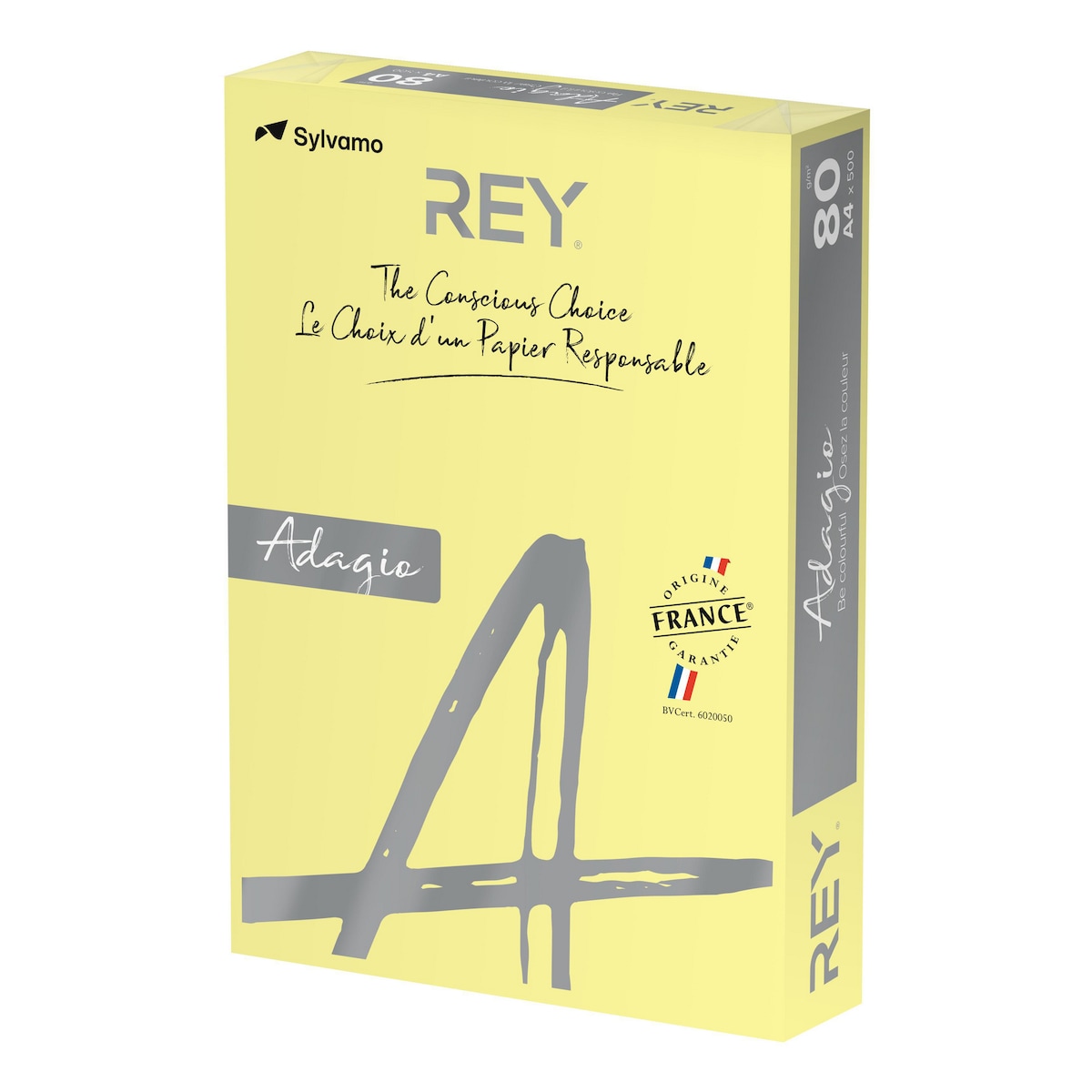 REY Adagio Canary A4 Paper - 80 gsm 500 sheets 1