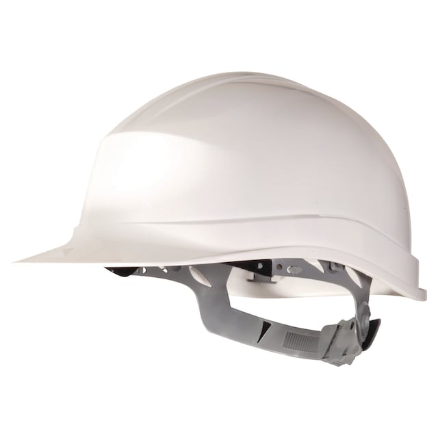 Delta Plus Zircon Un-vented White Safety Helmet With Manual Adjustment 1