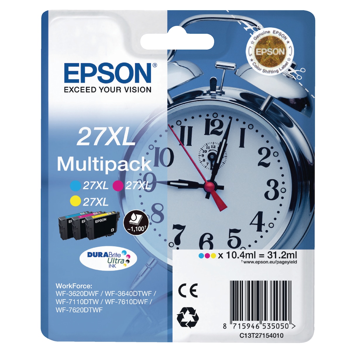 Epson 27XL Inkjet Cart 3 Colour 2 Pk3 1