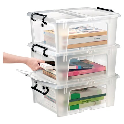 Strata Plastik-Aufbewahrungsbox mit Deckel, 20 l, 37 x 46 x 19 cm
