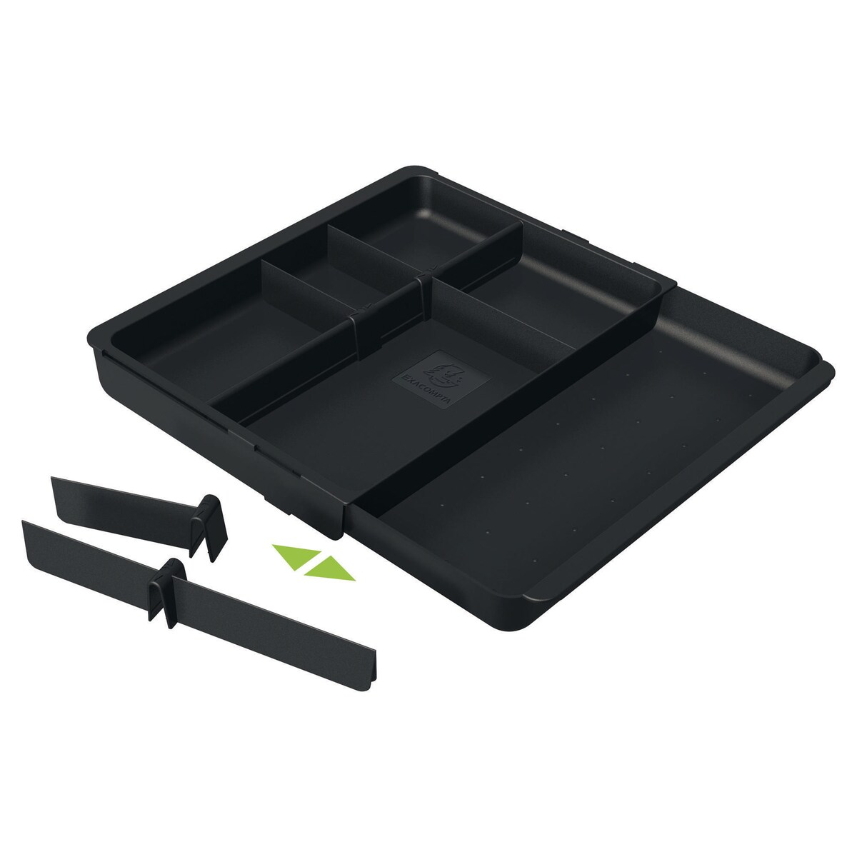 Exacompta ECOBlack Recycled DRAWER INSERT Adjustable Drawer Insert, Black 1