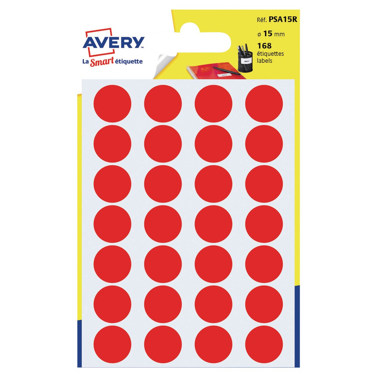 Avery Dot Labels 15mm Red Pack of 168 1
