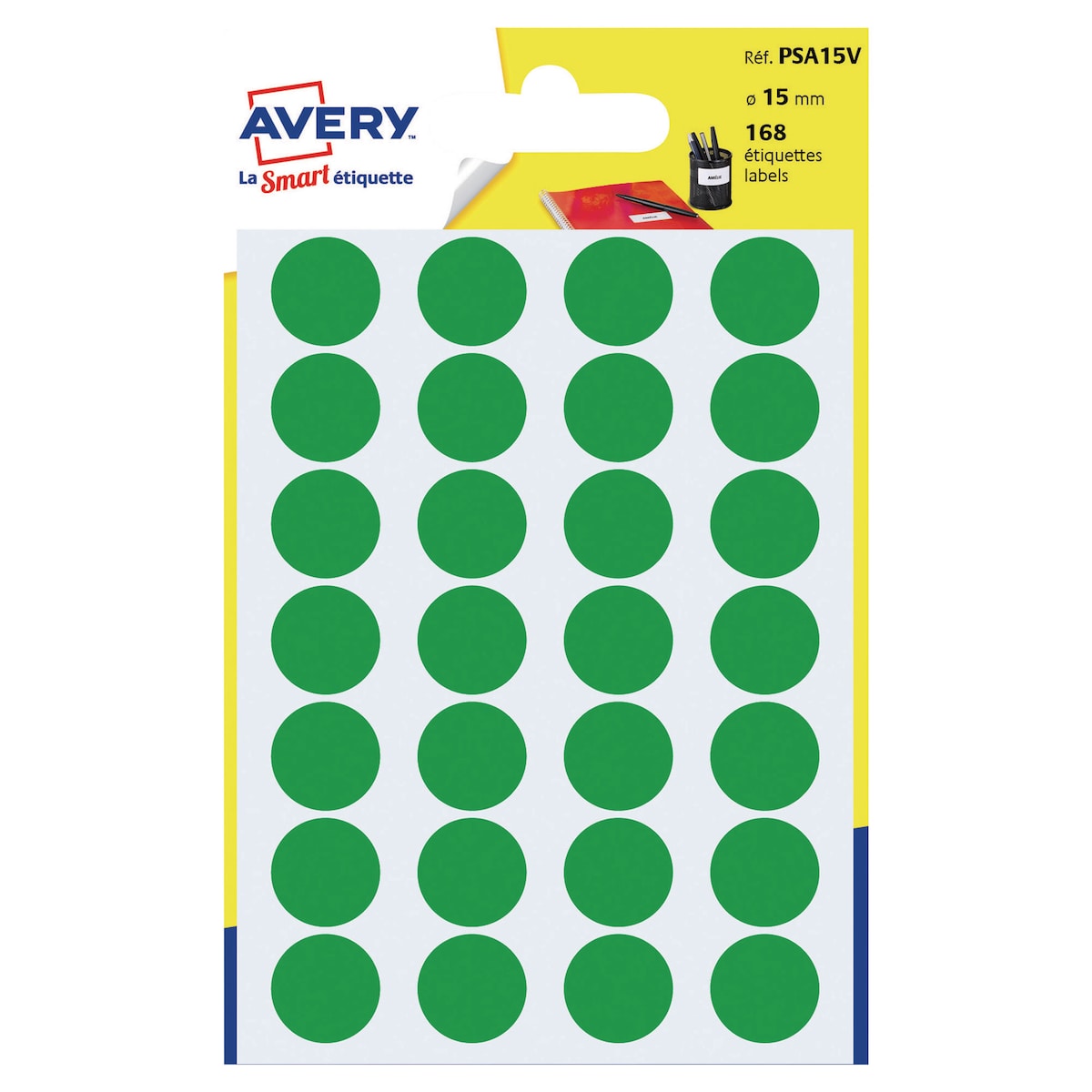 Avery Dot Labels 15mm Green Pack of 168 1