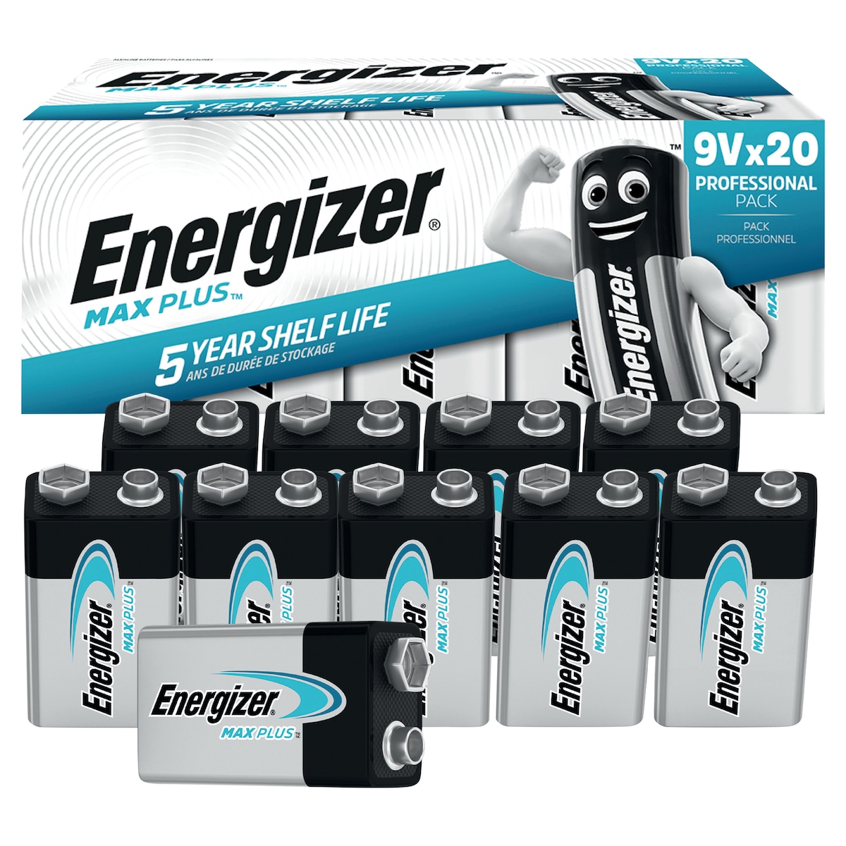 Energizer Alkaline Max Plus 9V Batteries - 20 Pack 1