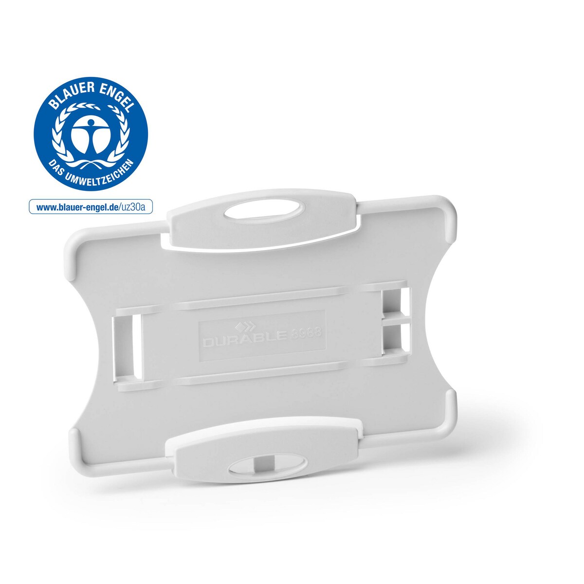 Durable ECO Recycled Plastic Security ID Card Badge Holder - Grey, Pack of 10 1