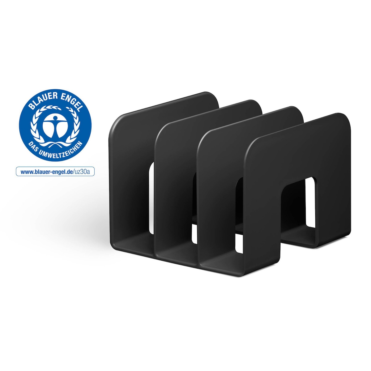 Durable ECO Recycled Plastic Magazine and Catalogue Stand Holder - Black 1
