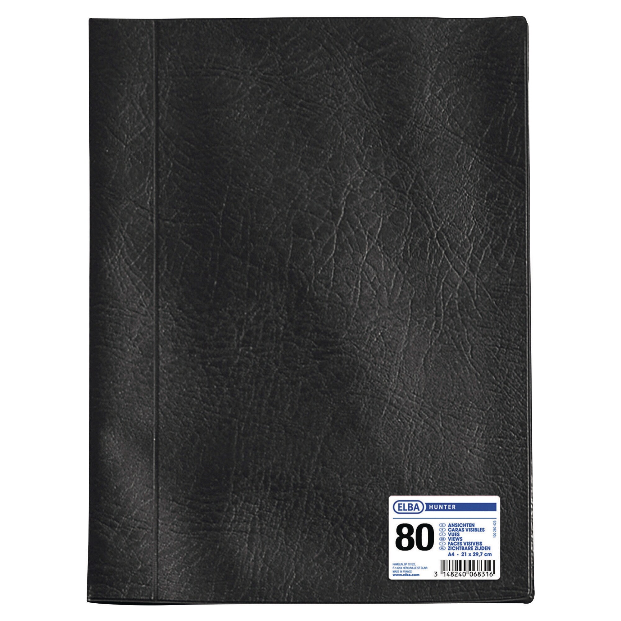 Porte-vues Favorit Matrix 40 Pochettes - Format Intérieur 22x30 Cm, Couverture Noire, Fenêtre Personnalisable - 3