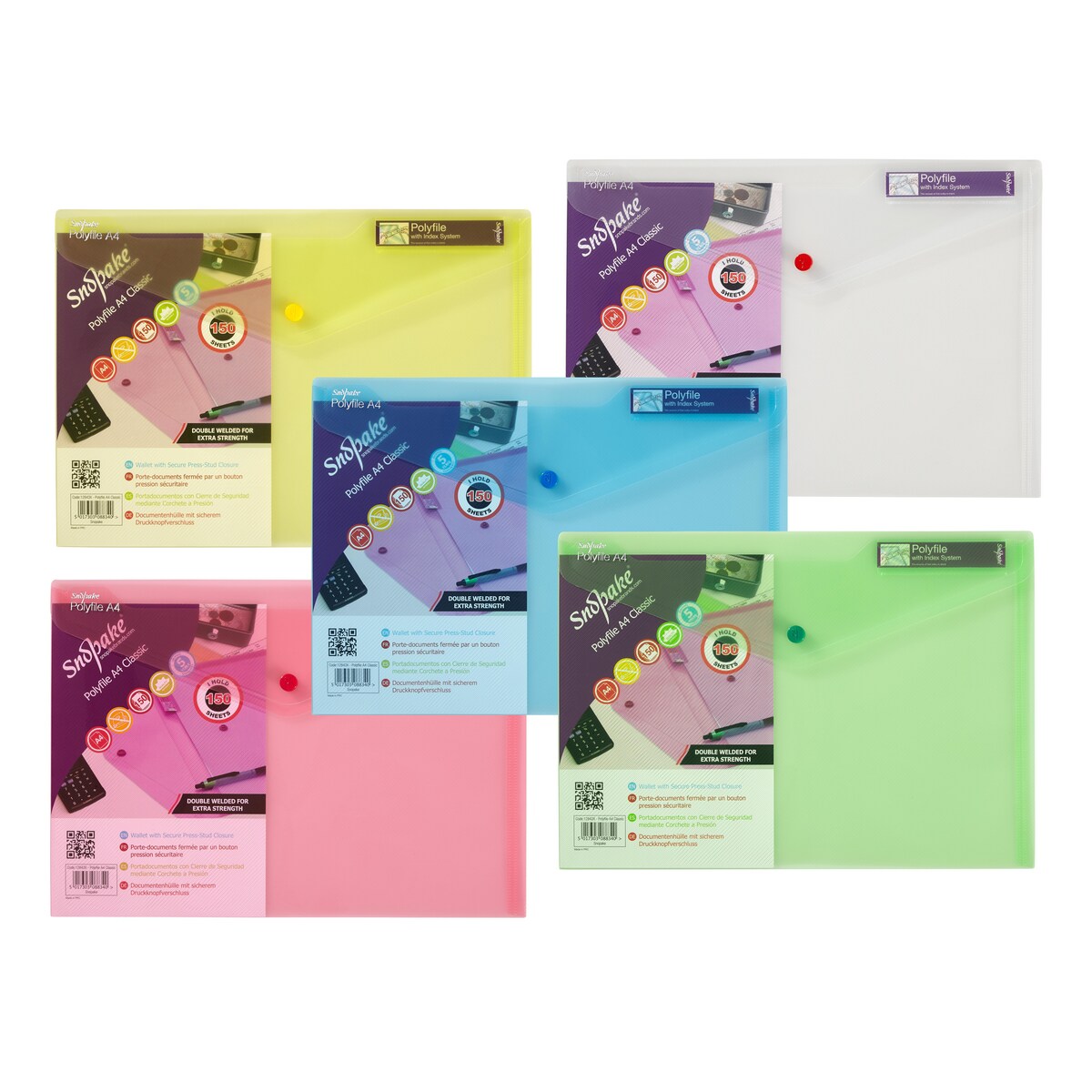 PK5 Snopake Polyfile A4 Classic Assorted 1