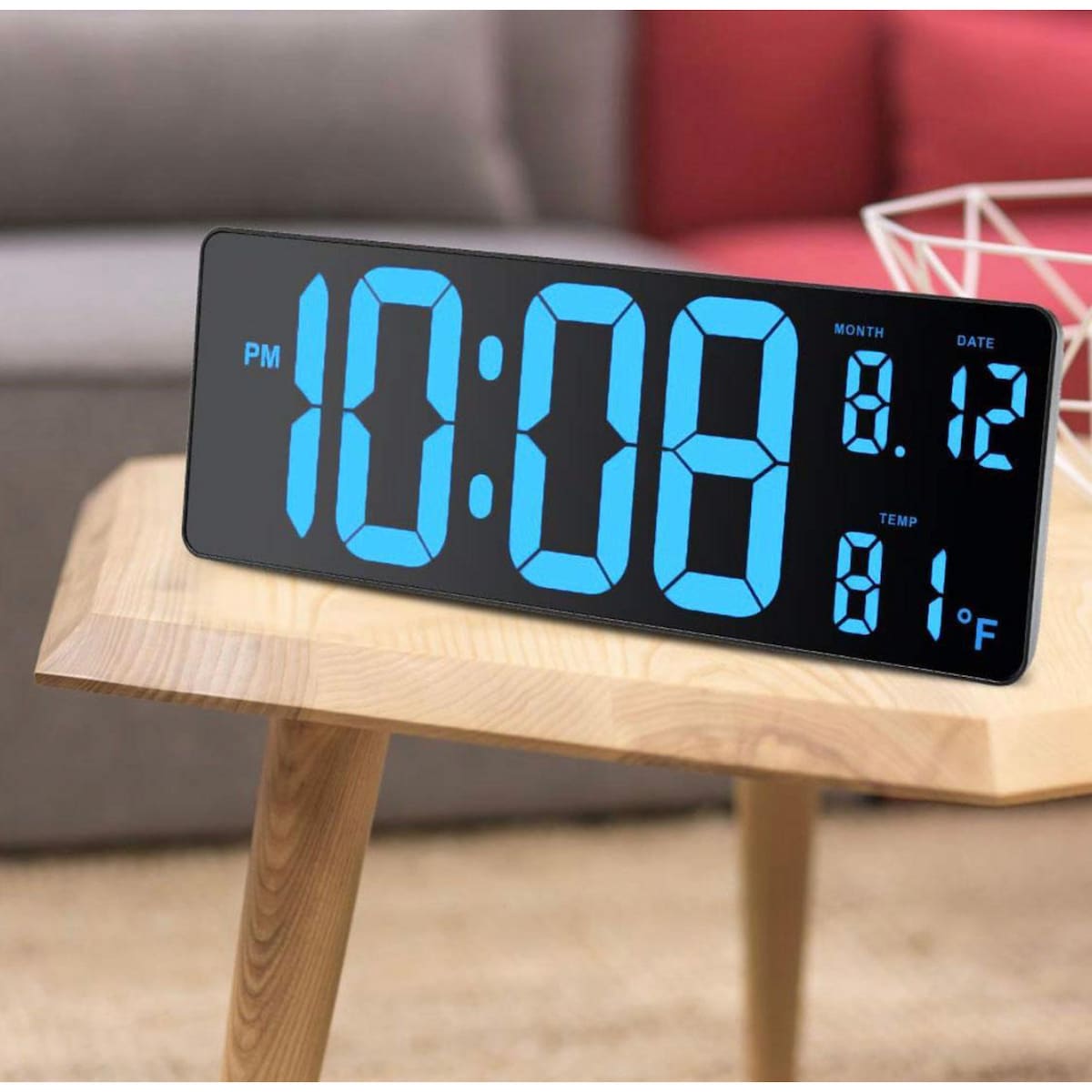 Alba blue led clock calendar temperature 1