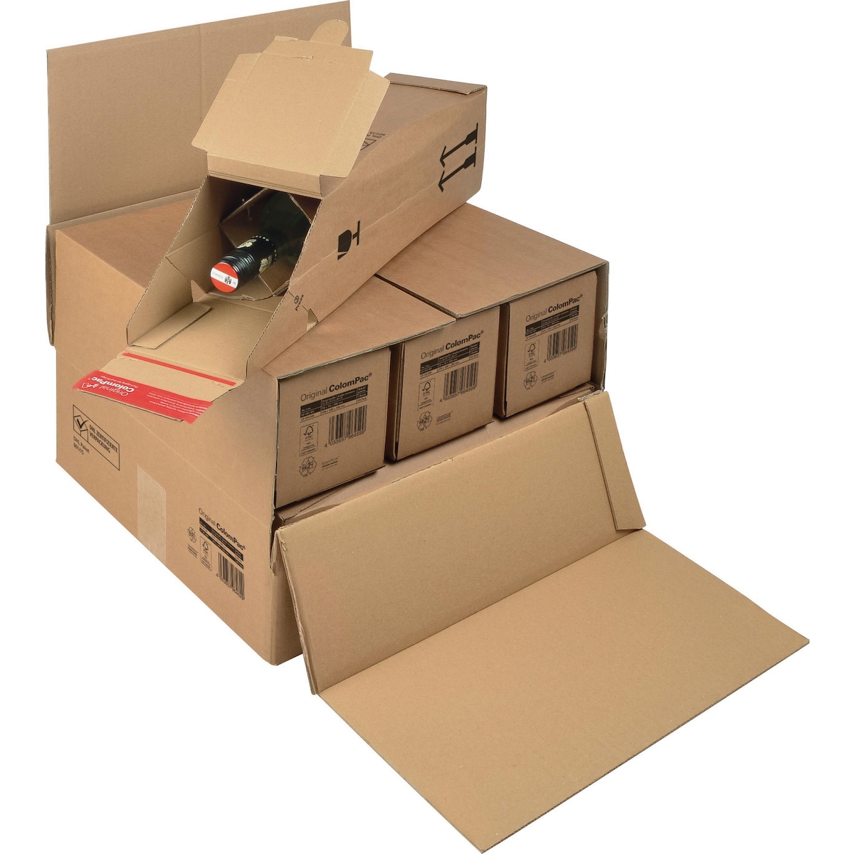 Colompac CP181.101 Bottle Box Brown Pack 10 1