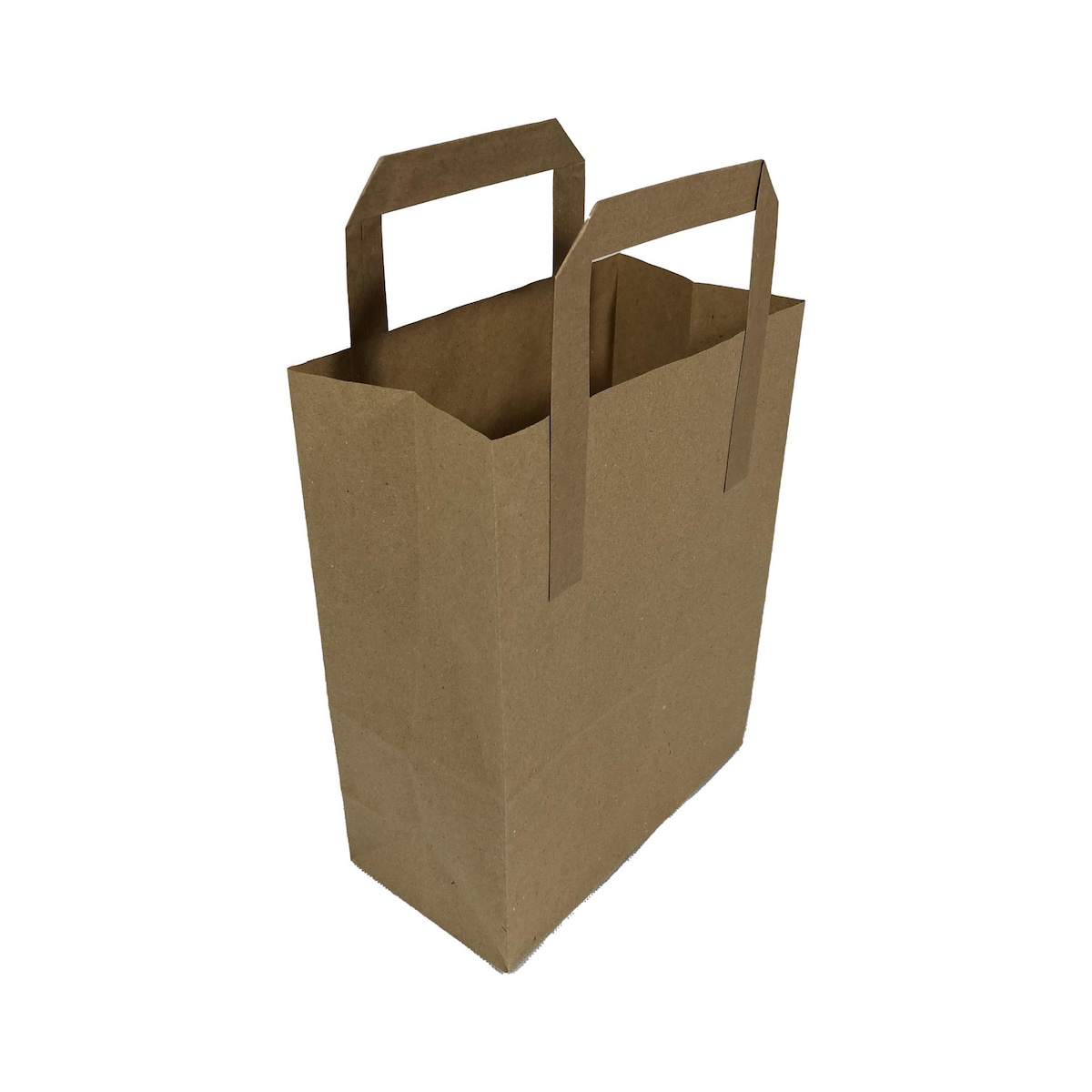 Brown Kraft Flat Handle Paper Bags 17.5X21.5CM  Box 250 1