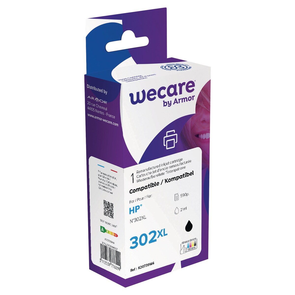 WeCare Compatible HP 302XL Black Ink Cartridge 1