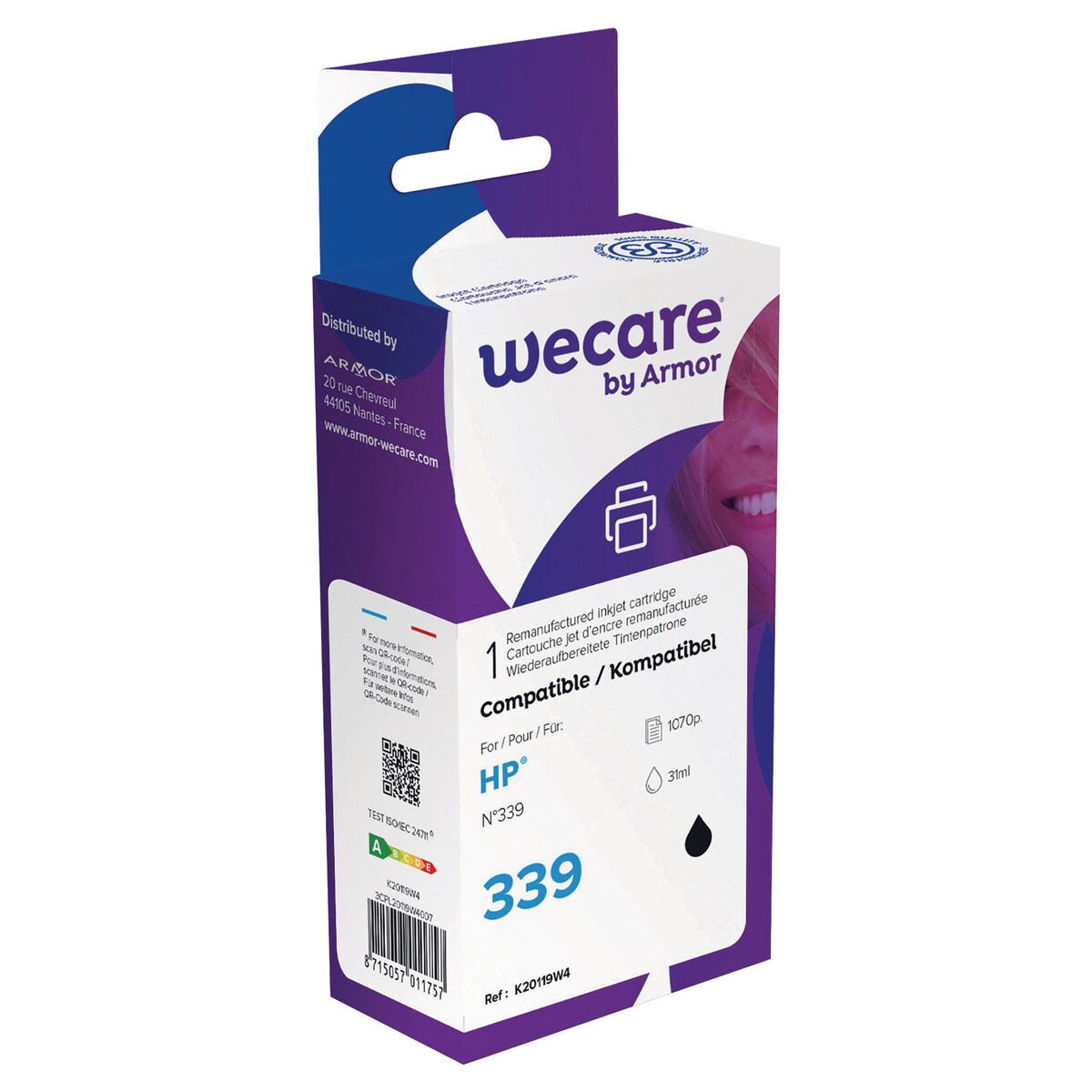 WeCare Compatible HP 339 Black Ink Cartridge 1