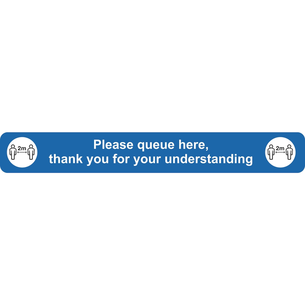 Please Queue Floor Sign Blue Floor Marking With... | Lyreco