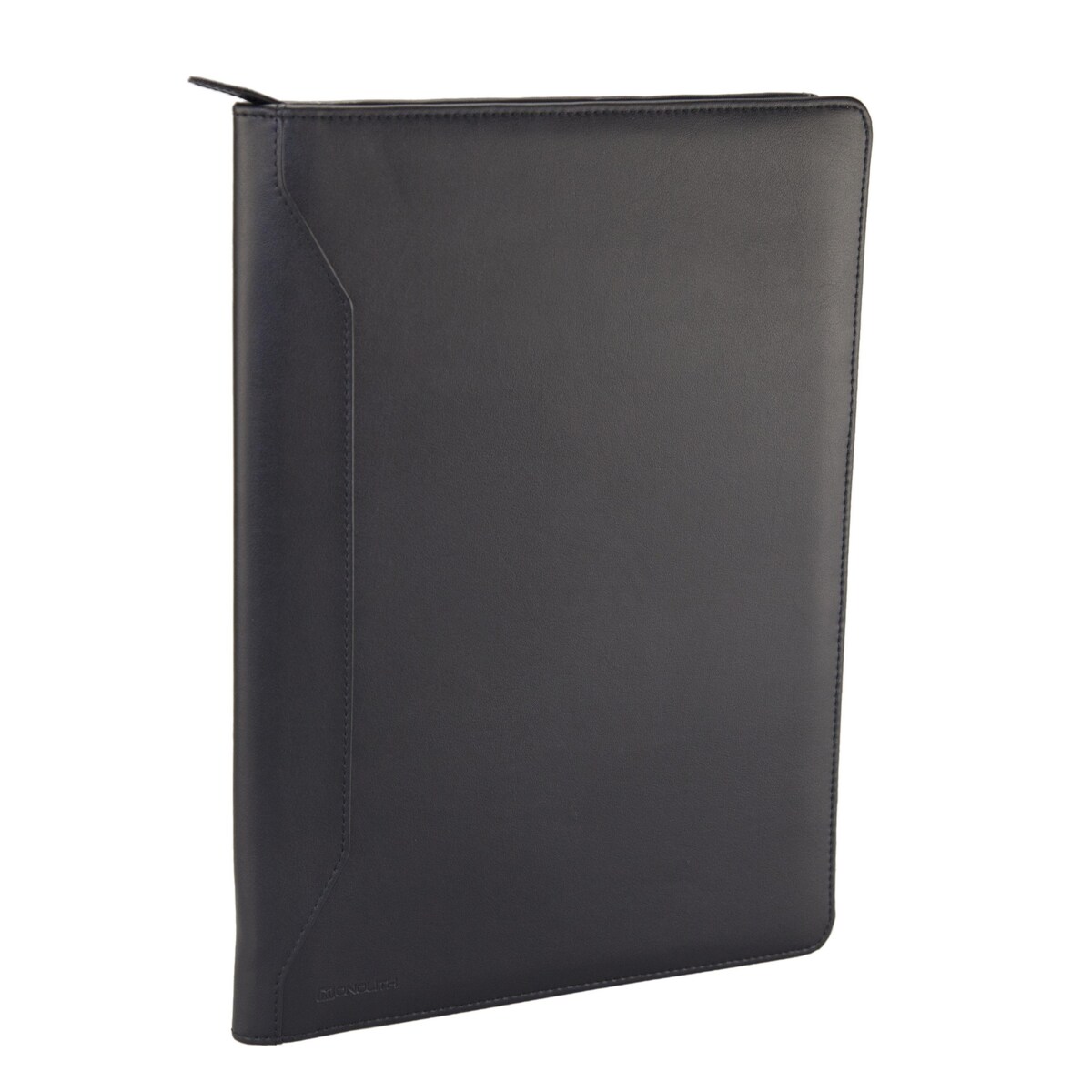Monolith Executive Leather Look Conference Folder Zipped with Calc.A4 Black 1
