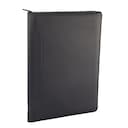 Monolith Executive Leather Look Conference Folder Zipped with Calc.A4 Black 1