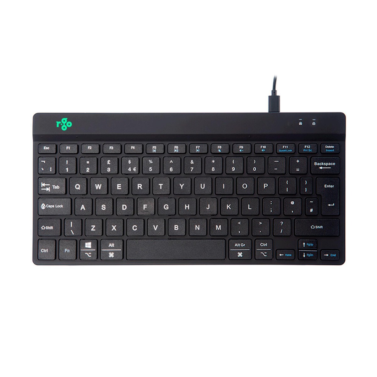 R-Go Compact Break Ergonomic Keyboard QWERTY (UK), Black, Wired 1