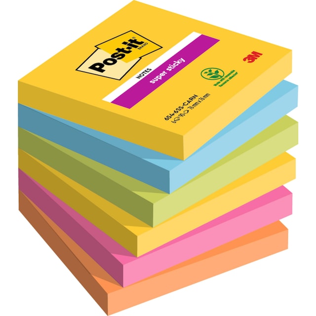 Post-It Super Sticky Notes 76X76mm Rio De Janeiro Colour Pk6 1