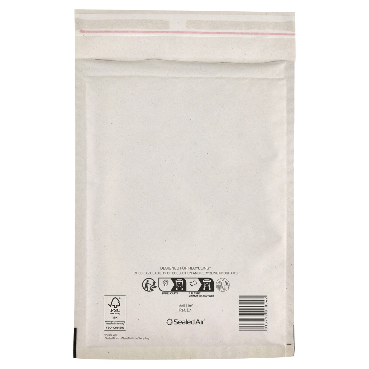 Bubble Lined Envelope D/1 White 180x260mm BX200 1