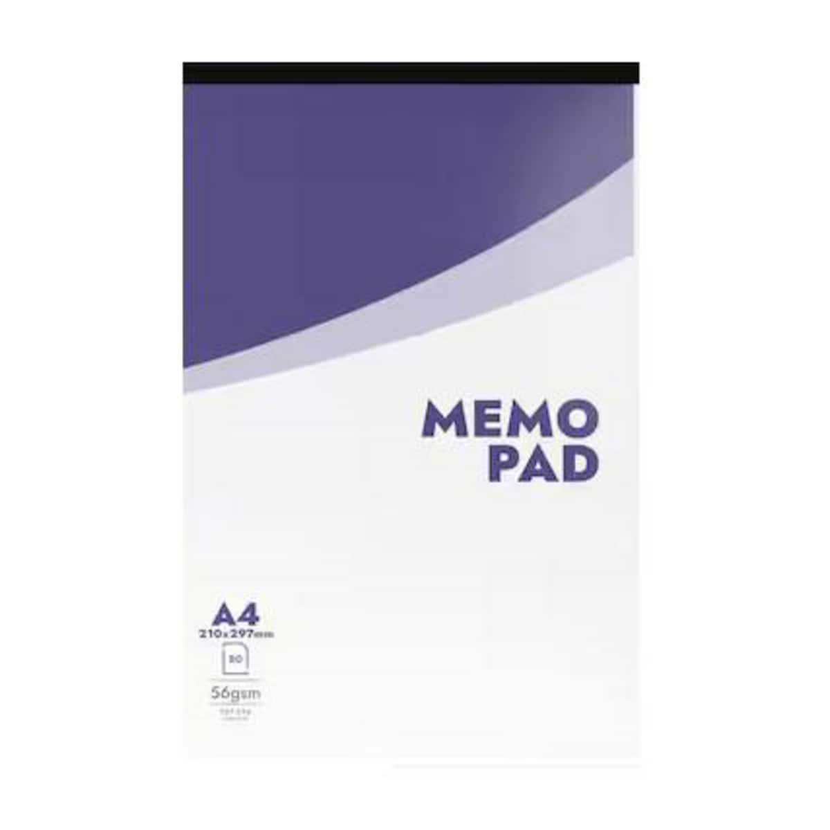 Lyreco White A4 Memo Pads (Ruled) - Pack of 10 (10 X 80 Sheets) 1
