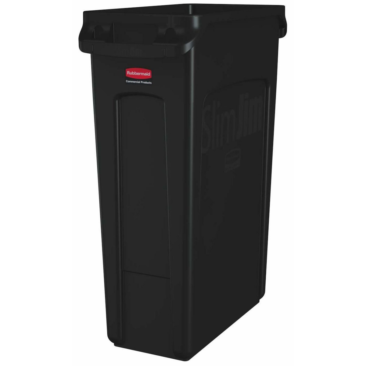 Rubbermaid Vented Slim Jim Waste Receptacle Bin 87L Black 1