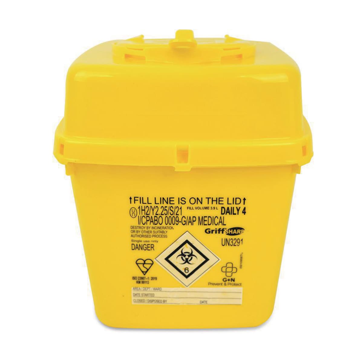 RELIANCE 4602 SHARPS BIN 4L YELLOW 1