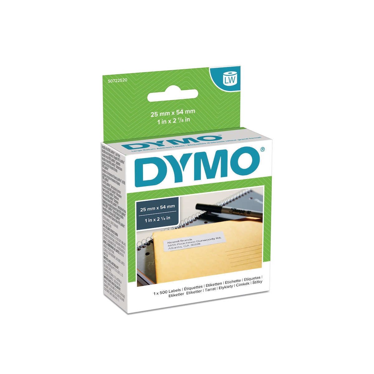 DYMO Large Return Address Labels - 25 mm x 54 mm -  Roll of 500 1