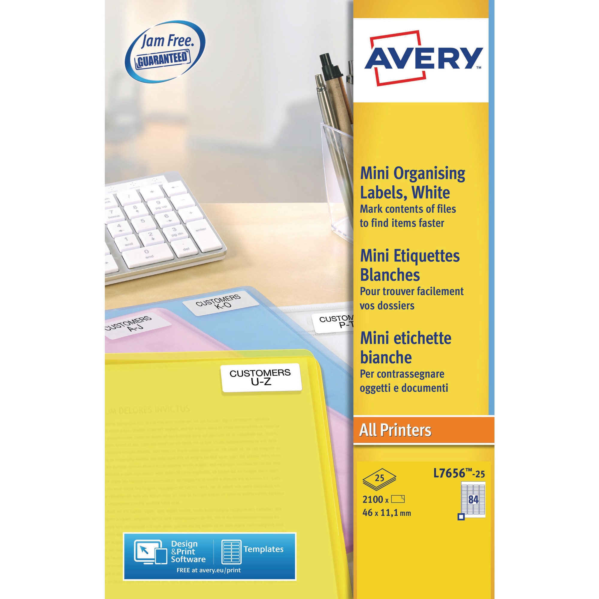 Avery L7656-25* Data Storage Labels, 46 x 11.1... | Lyreco