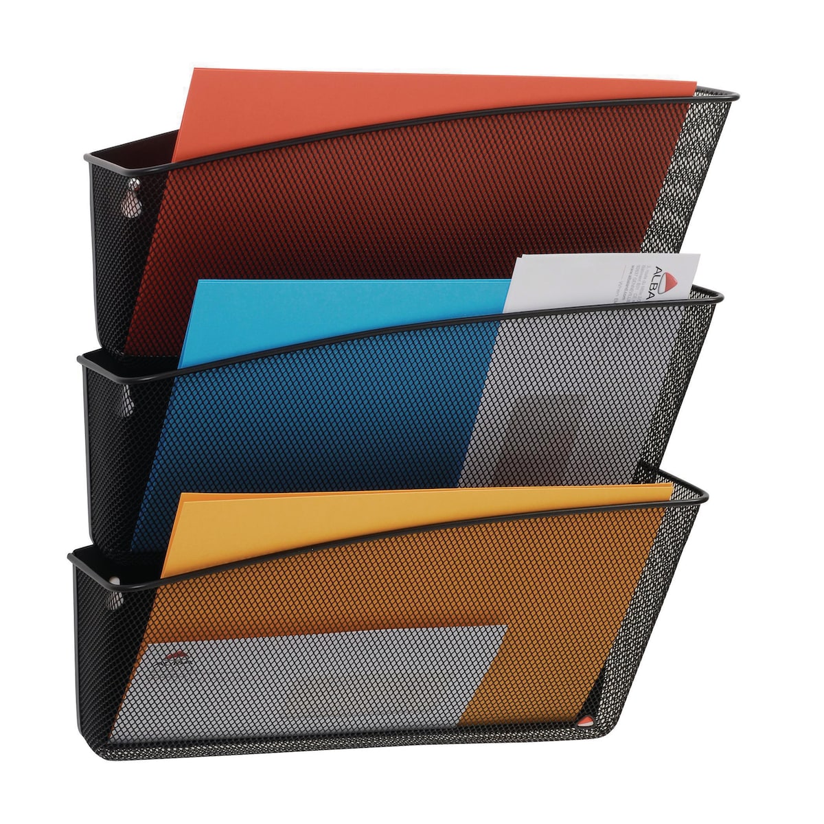 Alba Mesh 3-Pocket Wall File Black 1