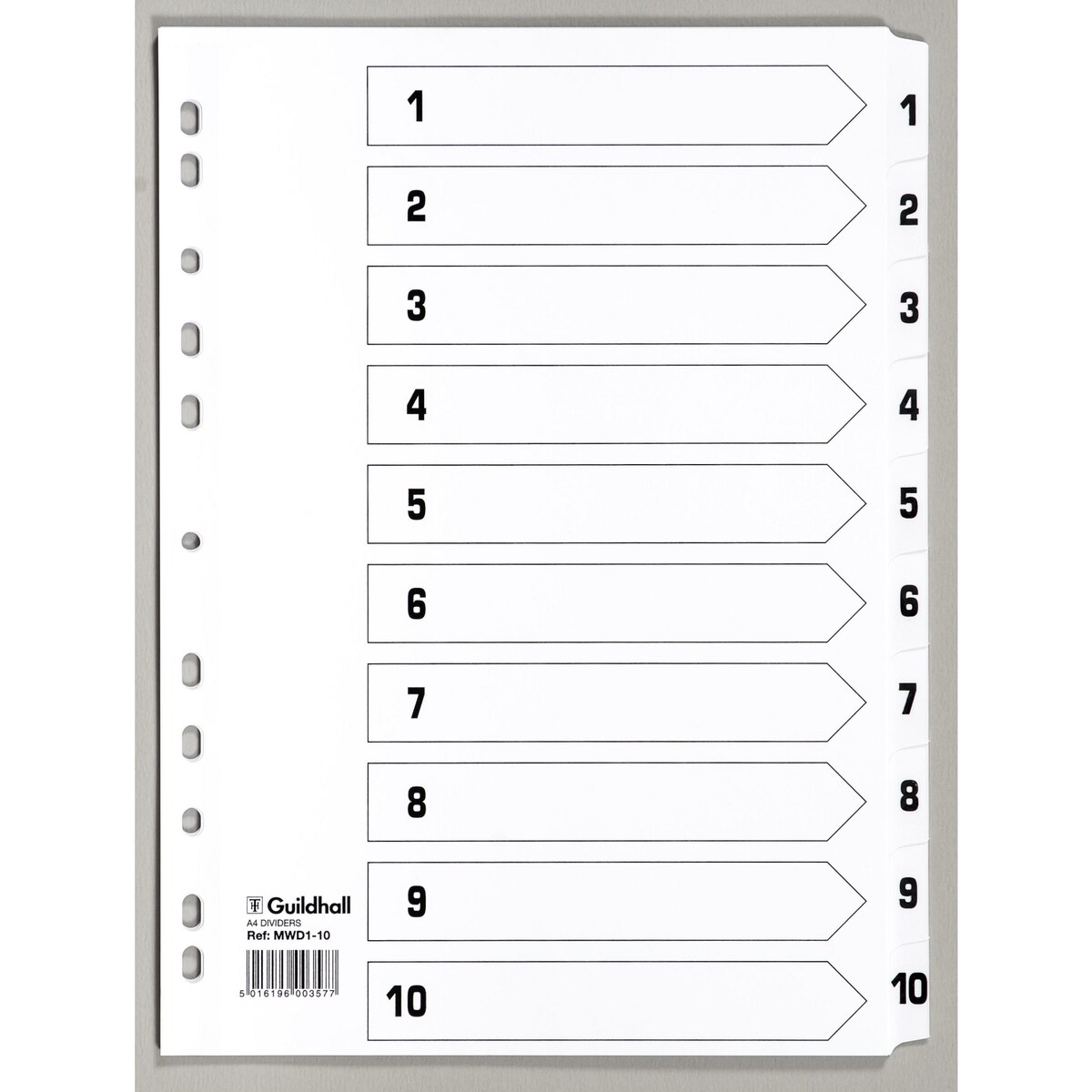 Exacompta Mylar Printed Indices A4 10 Part - White 1