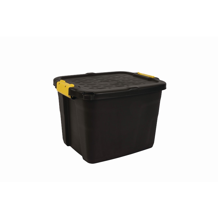 Strata Filing Box Strata Heavy Duty Storage Box W/Lid 42L Black | Lyreco