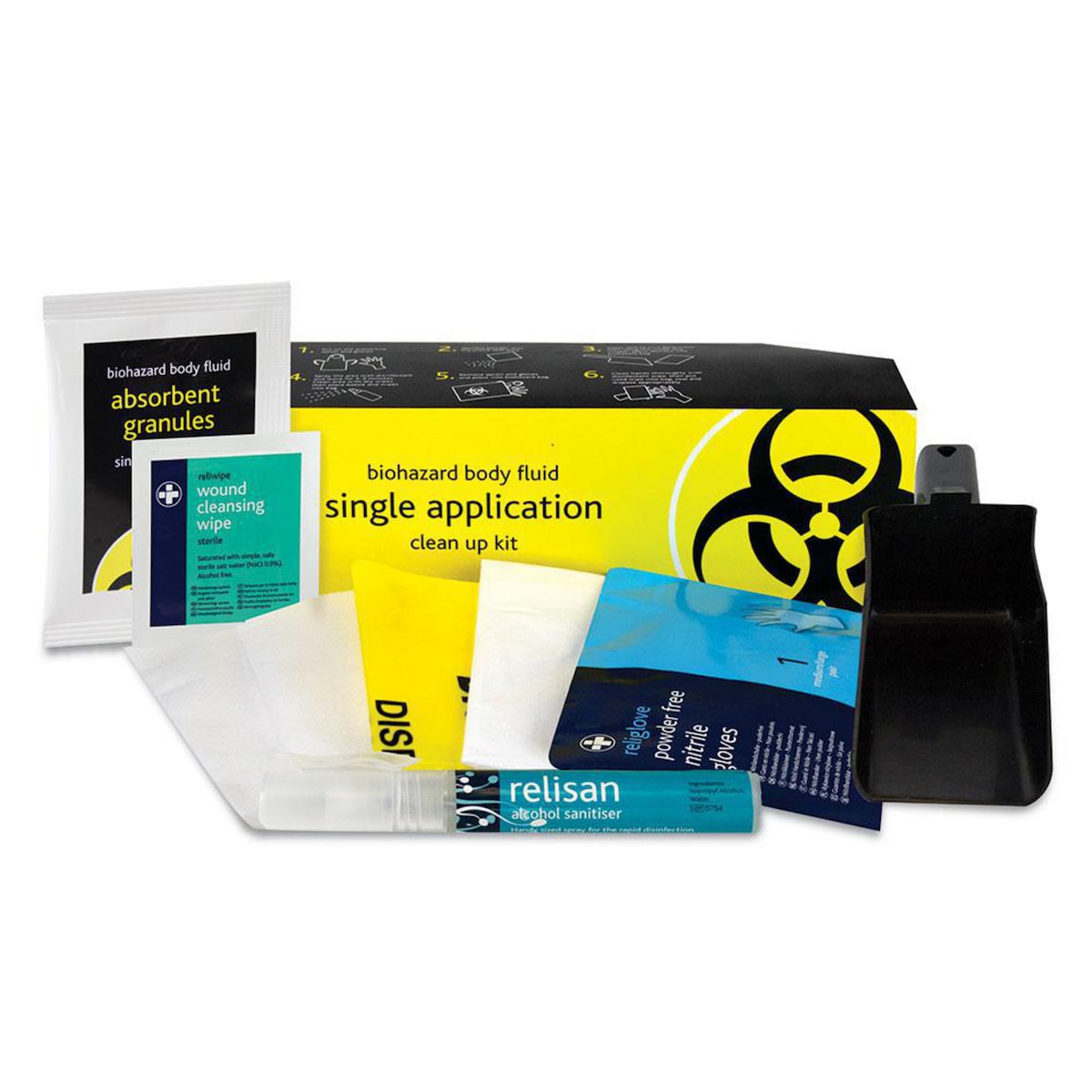 Bio Hazard Body Fluid Clean Up Application Kit Single Use 1
