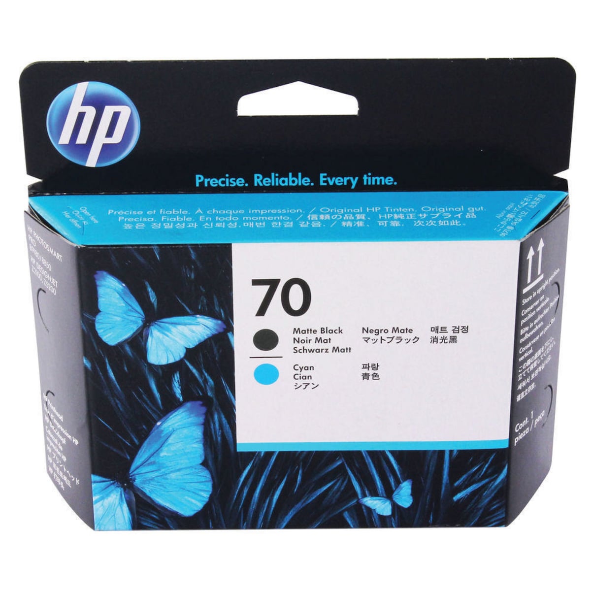 HP 70 Matte Black and Cyan Printhead (C9404A) 1