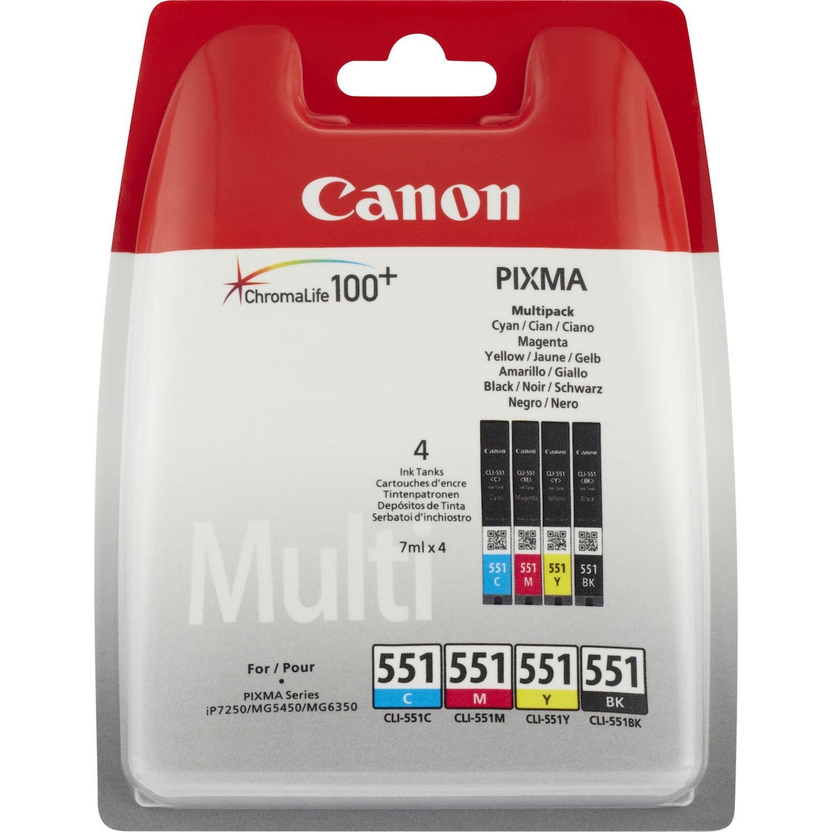 Canon CLI-551 Inkjet Cartridge C/M/Y/Bk 1