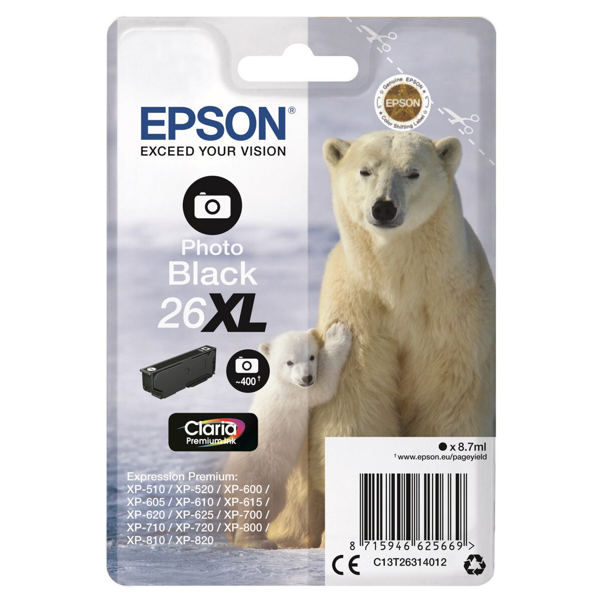 Epson 26XL Ink Cartridge Photo Black 1