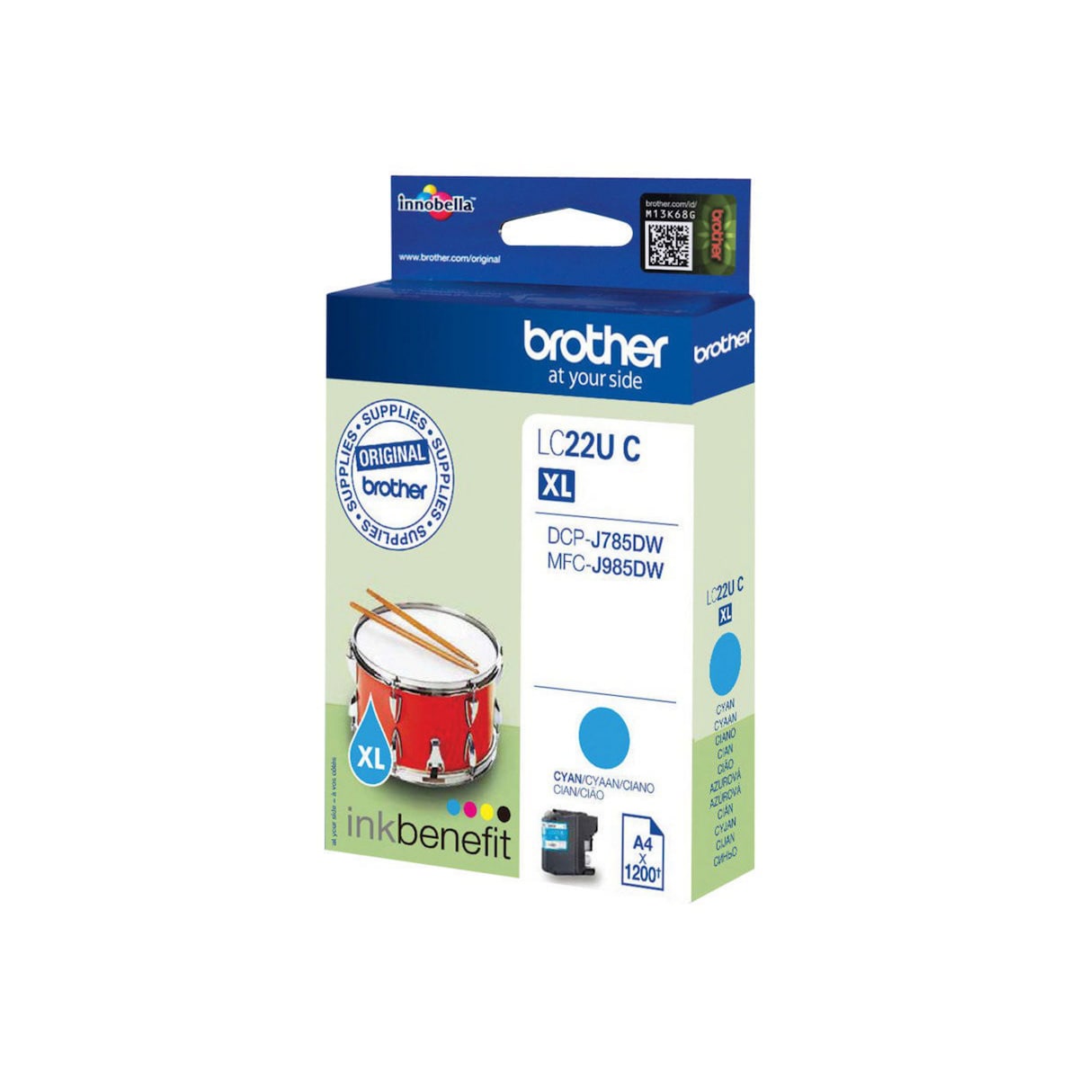 Brother LC-22UC Inkjet Cartridge Cyan 1