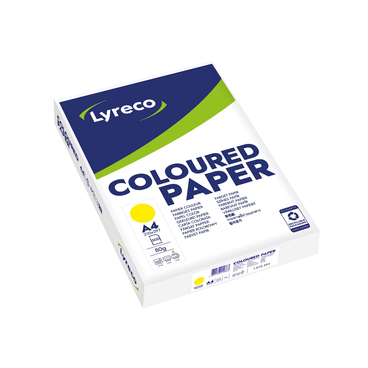 Lyreco Intense Yellow A4 Paper 80gsm - Pack of 1 Ream (500 Sheets) 1