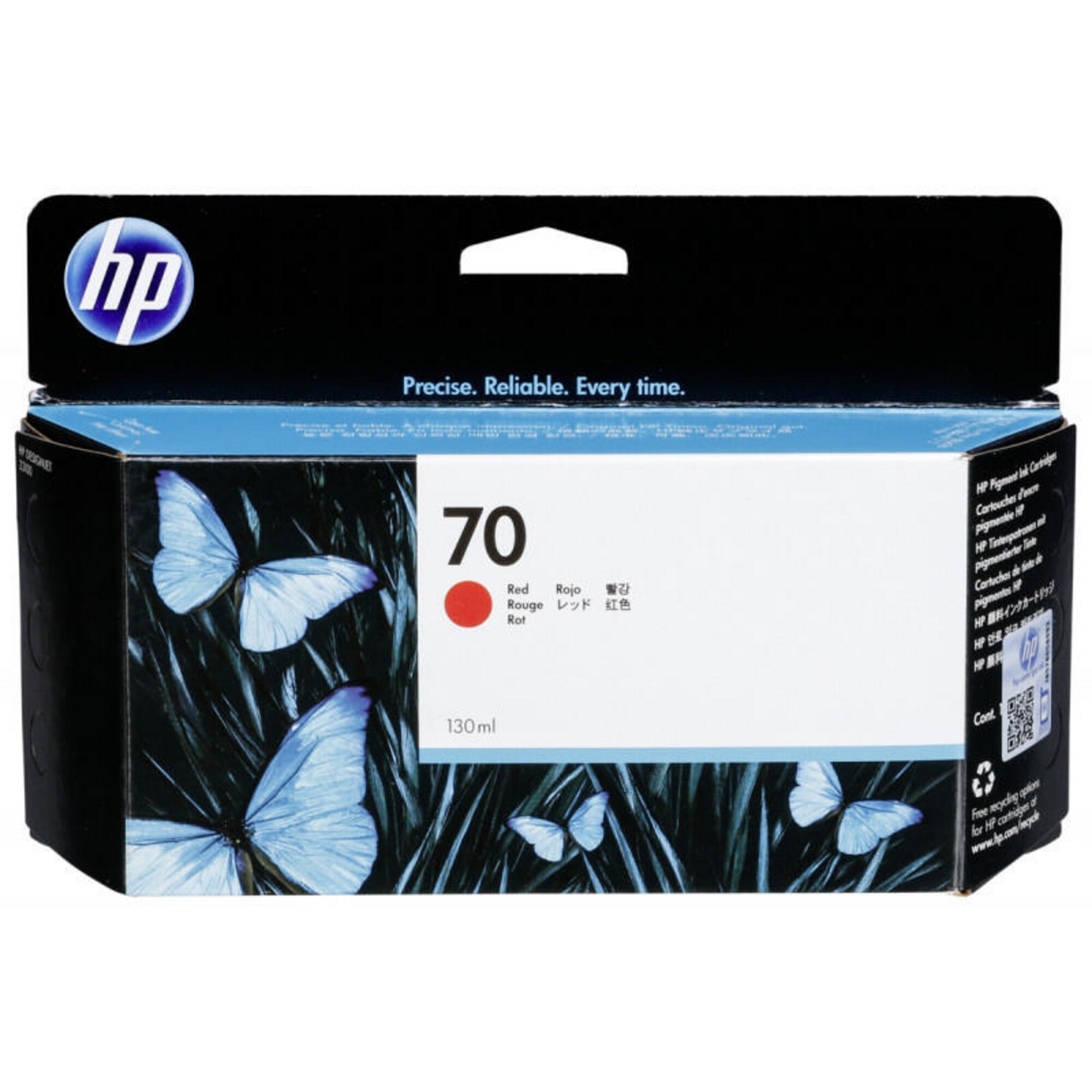 Red Hp Ink HP 70 130-ml Red DesignJet Ink Cartridge... | Lyreco