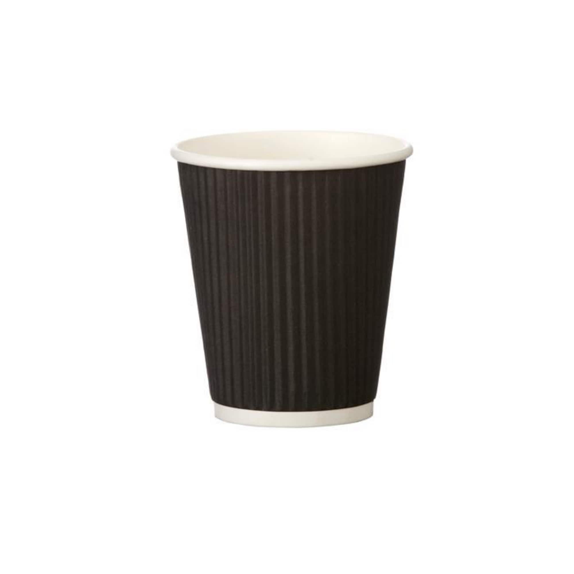 Triple Wall 12oz Ripple Cup - Black, Pack of 25 | Lyreco
