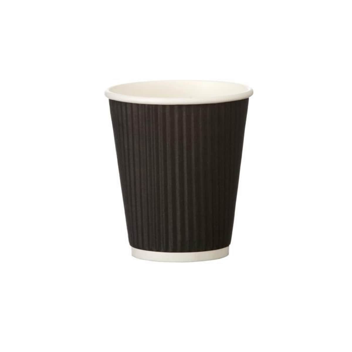 Triple Wall 12oz Ripple Cup - Black, Pack of 25 | Lyreco