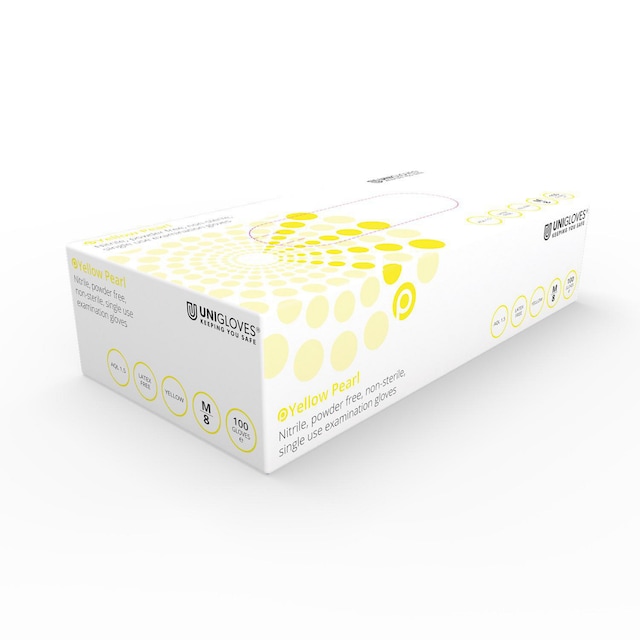 Nitrile PowderFree Disposable Gloves Yellow Size Medium Box 100 1