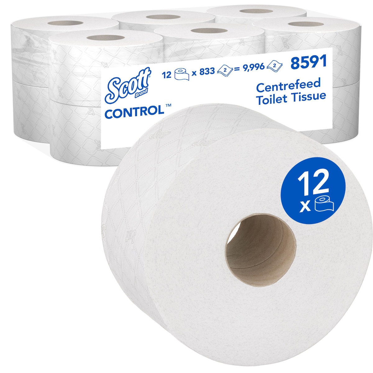 Scott Control Centrefeed Toilet Tissue 8591 - 2 Ply Toilet Paper, 12 Rolls 1