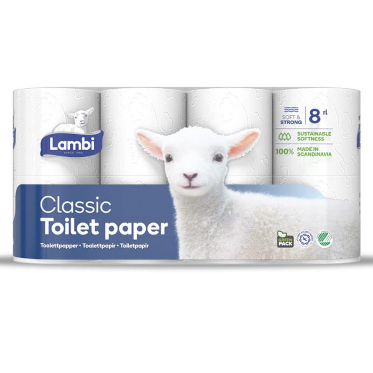 Lambi Classic Toilet Paper 3 Ply - 5 Packs of 8 Rolls 1