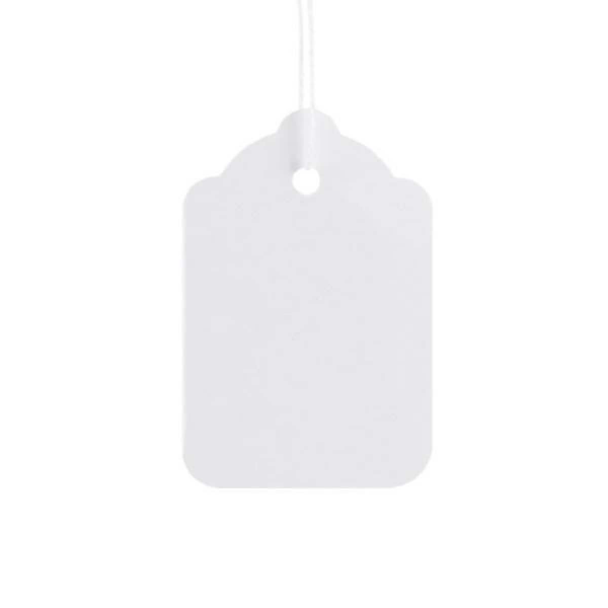 BX1000 Strung Tags White 48x30mm 1