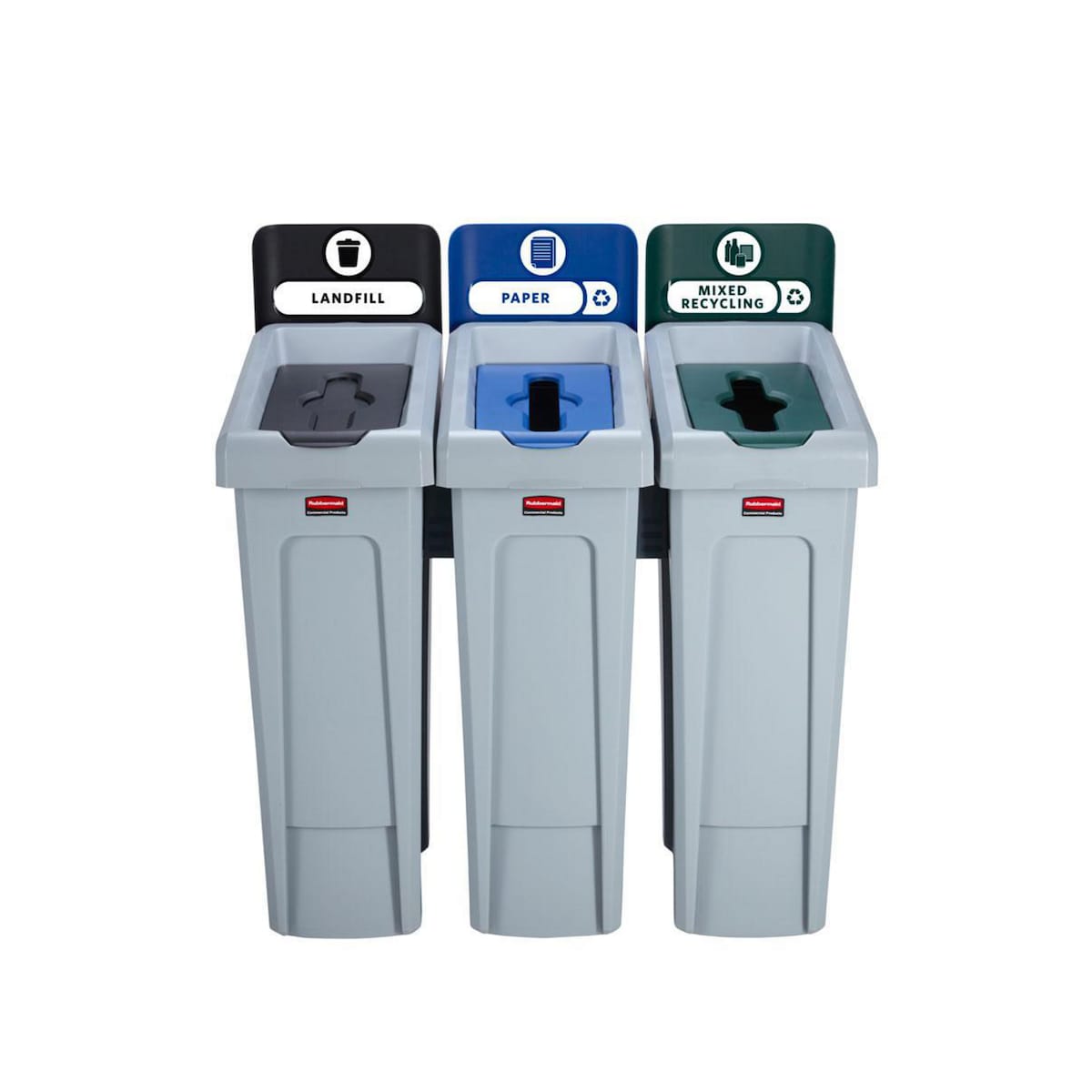 Rubbermaid Commercial Products Slim Jim® Recycling Station Bundle 3 Stream 1