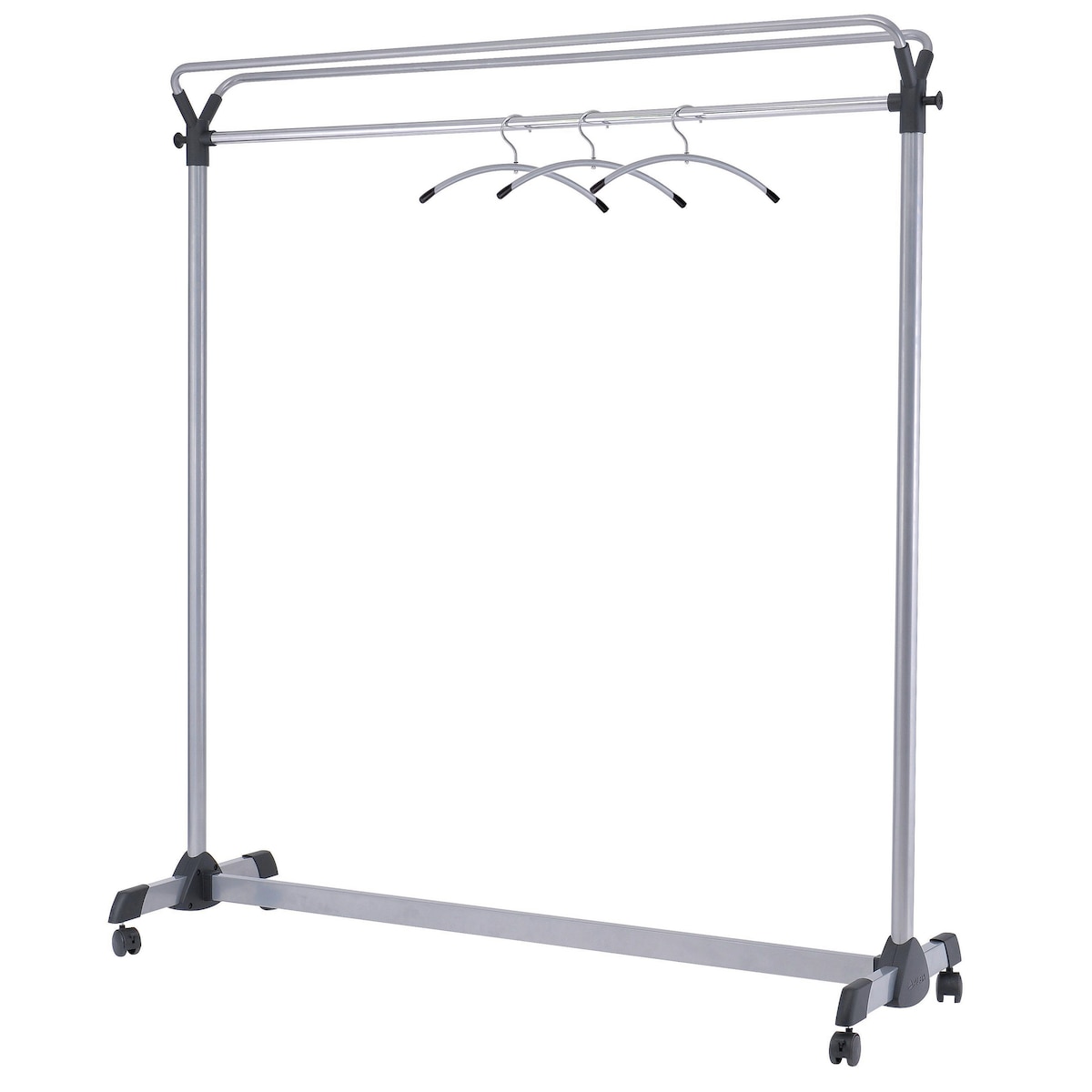 Alba Mobile Coat Rack 170x150x50cm Metallic Grey 1