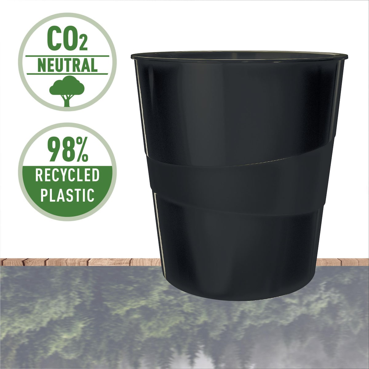Leitz Recycle Waste Bin 15L Black 53280095 1