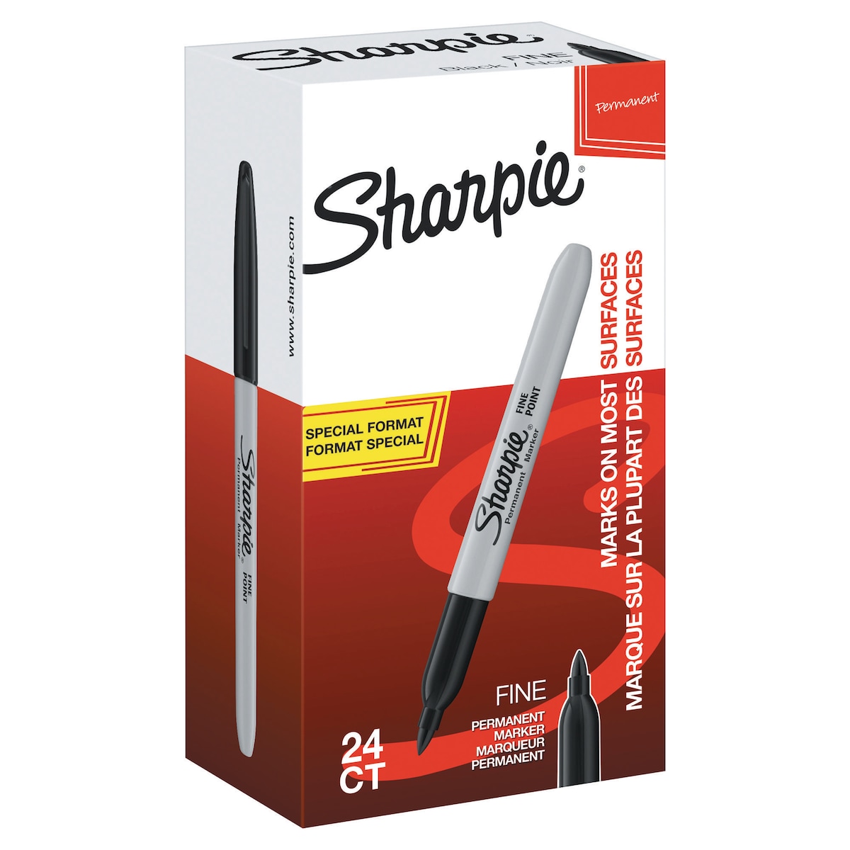 Sharpie Permanent Markers Fine Black - Pack Of 24 1