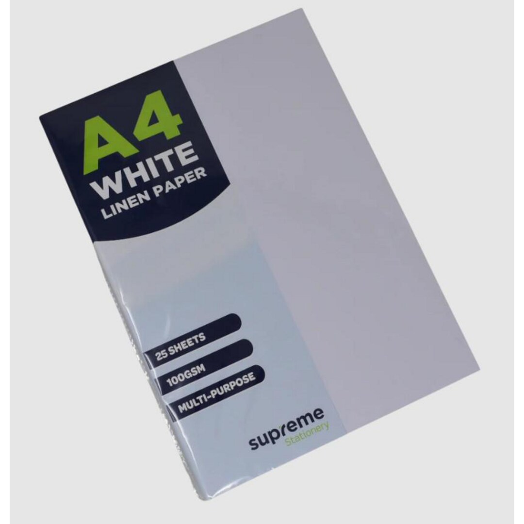 Linen Effect Paper Supreme Linen Paper A4 Whte 25Pk 100Gsm Pack of... | Lyreco
