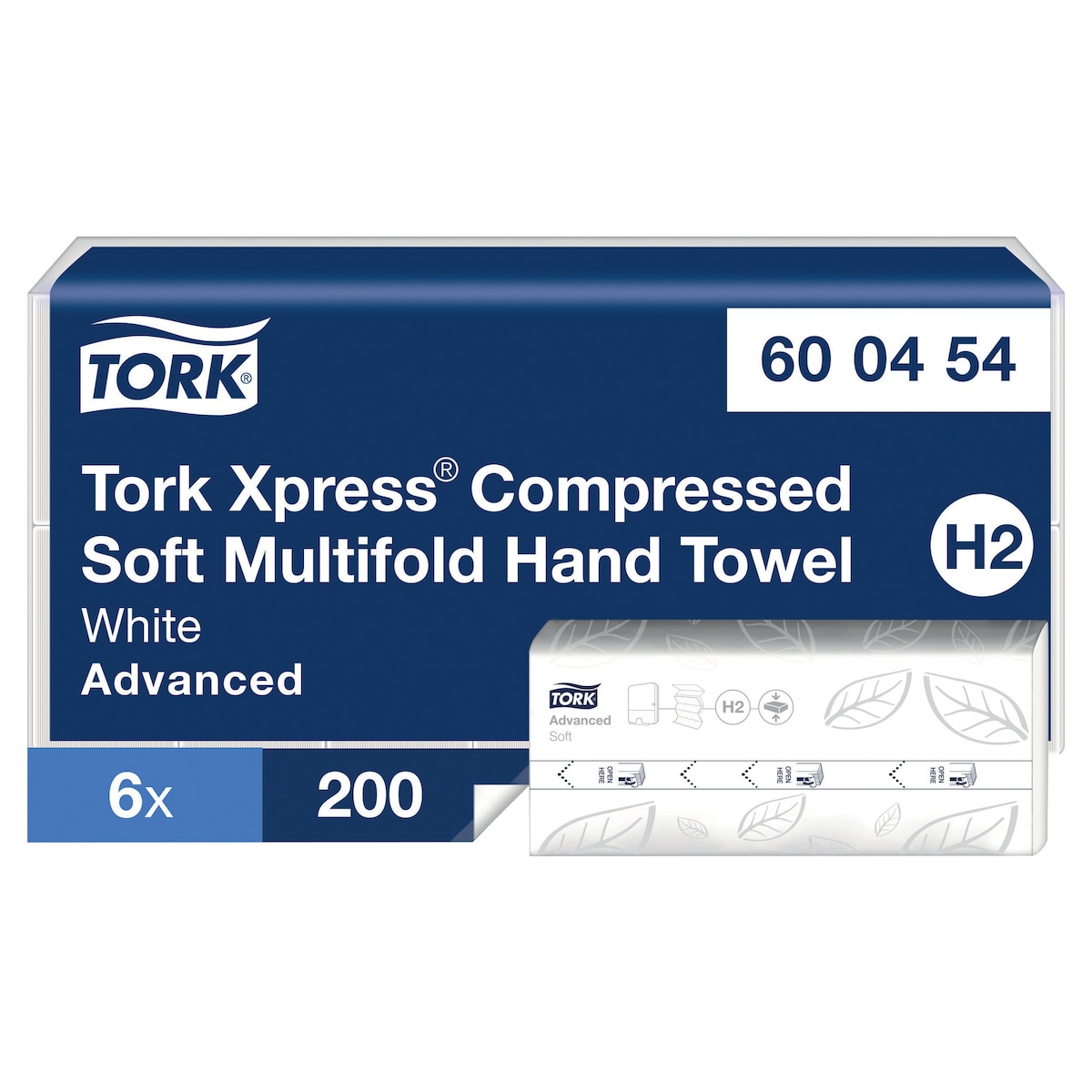 Tork Xpress Compressed Soft Multifold Hand Towels White H2, 600454, Pack of 1200 1